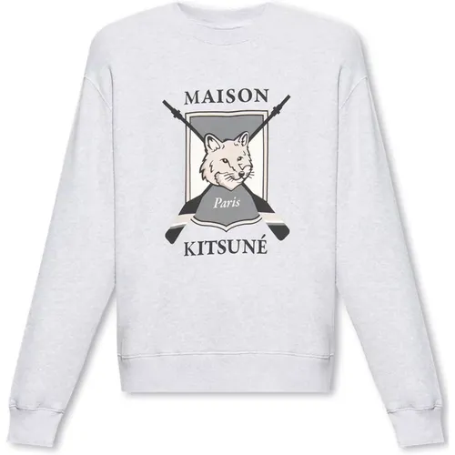 Sweatshirt mit Logo , Herren, Größe: L - Maison Kitsuné - Modalova