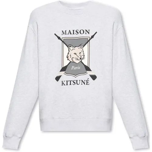 Sweatshirt mit Logo , Herren, Größe: S - Maison Kitsuné - Modalova