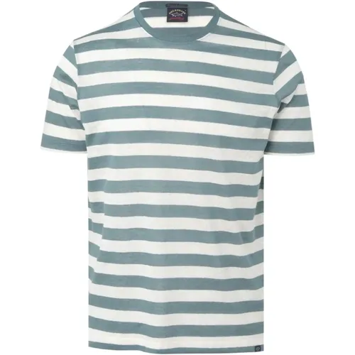 Striped Linen T-Shirt , male, Sizes: L - PAUL & SHARK - Modalova