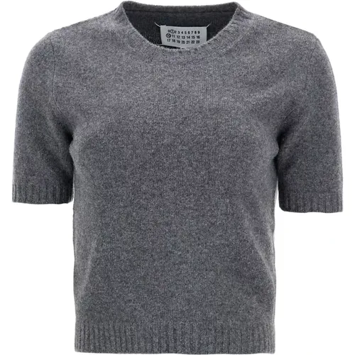 Woll-Crewneck-Sweater mit vier Stichen , Damen, Größe: M - Maison Margiela - Modalova