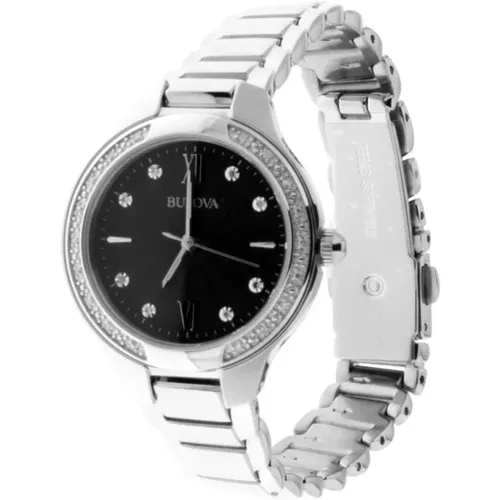 R207 Black Diamonds Dial Watch , female, Sizes: ONE SIZE - Bulova - Modalova