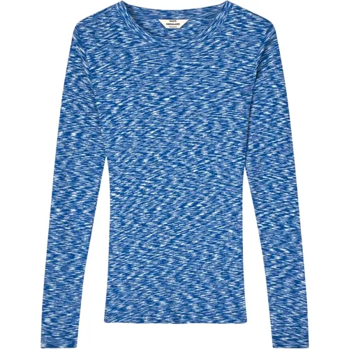 Blaue Langarm Tee Bluse , Damen, Größe: L - Mads Nørgaard - Modalova