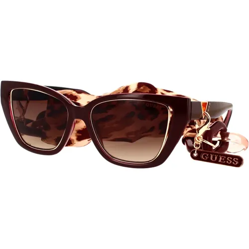 Cat-Eye Sonnenbrille mit Bordeaux Rahmen - Guess - Modalova