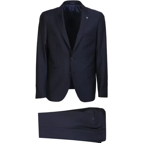 Blauer Anzug aus reiner Schurwolle mit Spitzrevers - Tagliatore - Modalova