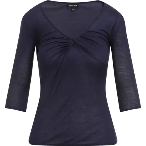 Luxurious Silk Blend Sweater , female, Sizes: S, 2XS, XS - Giorgio Armani - Modalova