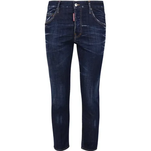 Slim-Fit Blaue Jeans , Herren, Größe: XS - Dsquared2 - Modalova