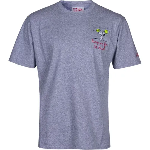 Herren Rundhals Baumwoll T-Shirt mit Cartoon-Druck , Herren, Größe: 2XL - MC2 Saint Barth - Modalova