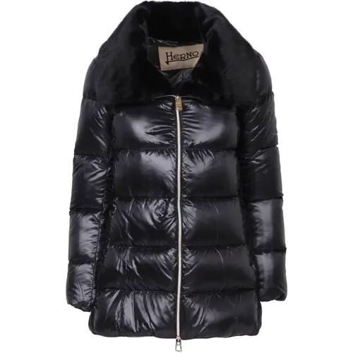 Luxurious Fur Collar Winter Jacket , female, Sizes: XL, S, M, L, 2XL, XS - Herno - Modalova