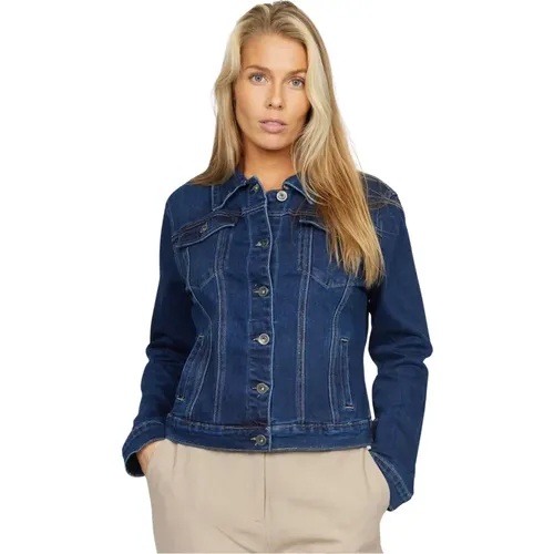 Stilvolle Jeansjacke mit bestickten Details , Damen, Größe: S - 2-Biz - Modalova