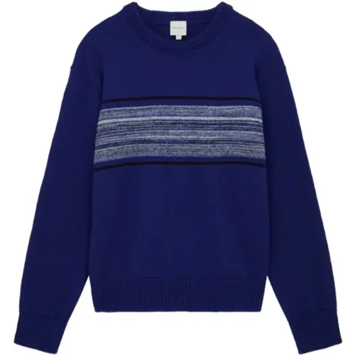 Blauer Rundhals-Strickpullover , Herren, Größe: M - Paul Smith - Modalova