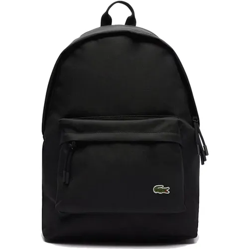 Solid Color Backpack with Crocodile Logo , male, Sizes: ONE SIZE - Lacoste - Modalova