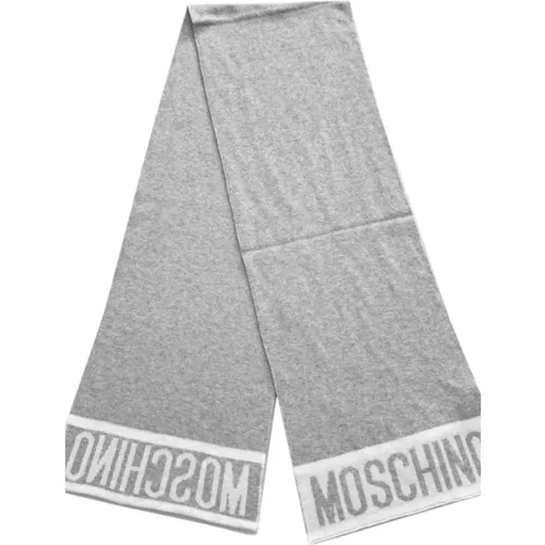 Grey Rectangular Scarf Soft Touch , male, Sizes: ONE SIZE - Moschino - Modalova