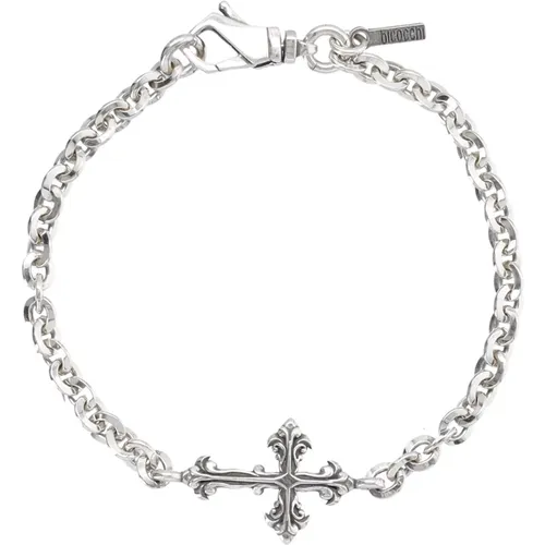 Silver Cross Bracelet Jewelry , unisex, Sizes: S, M - Emanuele Bicocchi - Modalova