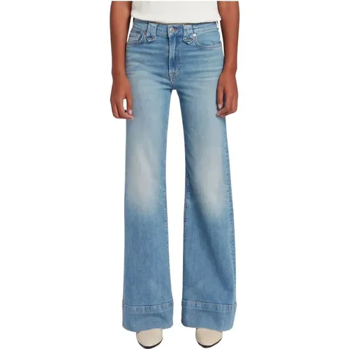 Moderne Western Flare Boot-Cut Jeans , Damen, Größe: W28 - 7 For All Mankind - Modalova