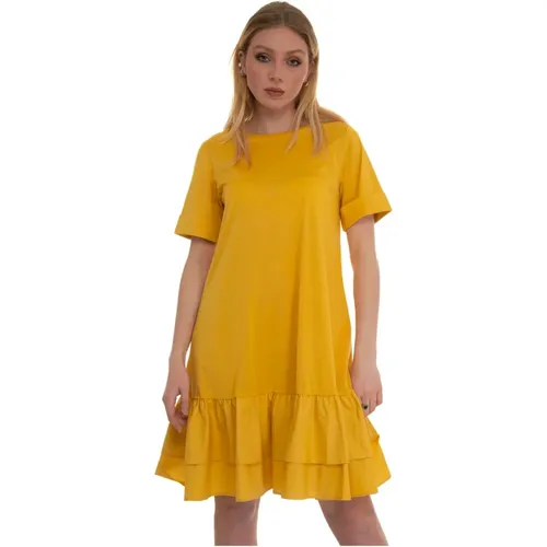Frill Hem Cotton Dress , female, Sizes: 2XL - Max Mara Weekend - Modalova