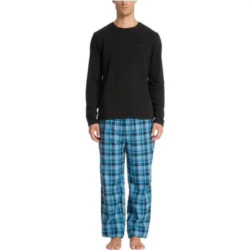 Kariertes Multicolor-Pyjama-Set mit Taschen , Herren, Größe: L - Moschino - Modalova