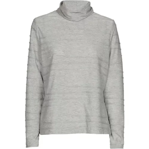 Grauer Rollkragenpullover mit Eleganter Detail , Damen, Größe: L - Marie Méro - Modalova