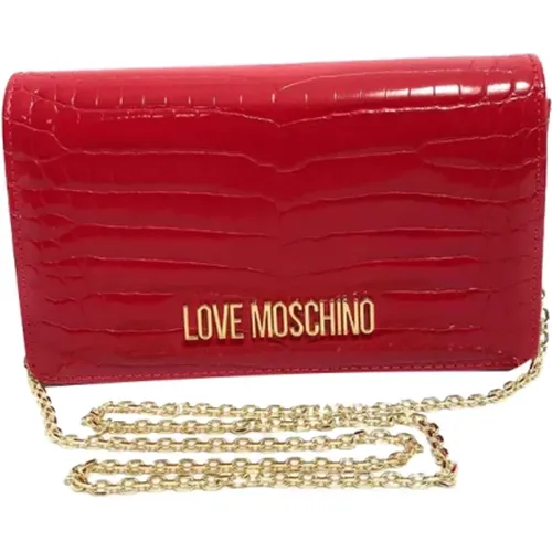 Rote Umhängetasche mit Goldenen Details - Moschino - Modalova