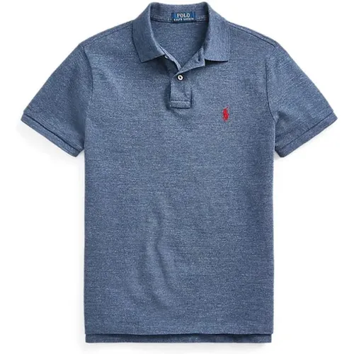 Blaues Polo-Shirt mit rotem Pony-Logo - Ralph Lauren - Modalova