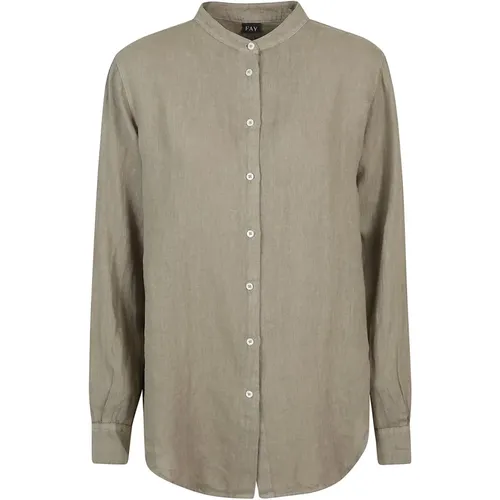 Linen Shirt Made in Italy , female, Sizes: L - Fay - Modalova