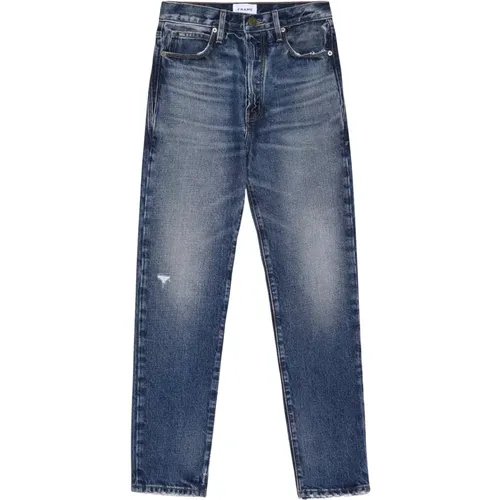 Slim Fit Jeans mit hoher Taille und Destroyed-Effekten - Frame - Modalova