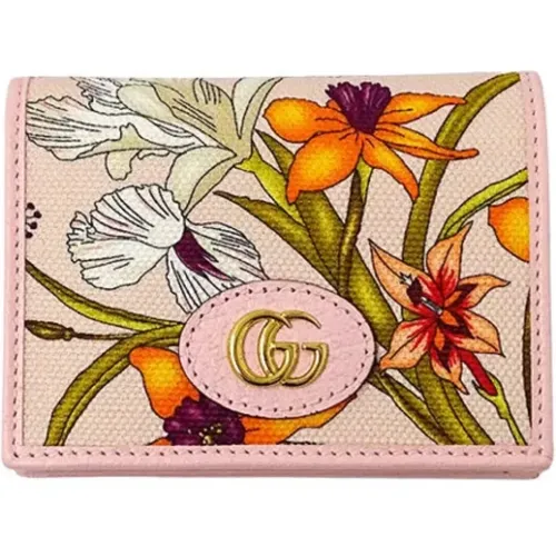 Floral Canvas Wallet , female, Sizes: ONE SIZE - Gucci Vintage - Modalova