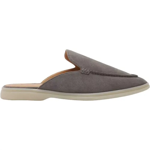 Graue Wildleder Plain Mule Schuh , Herren, Größe: 45 EU - Scarosso - Modalova