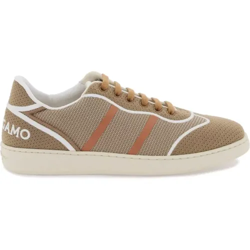 Vintage-inspirierte Low-Top Sneakers aus technischem Strick , Damen, Größe: 37 1/2 EU - Salvatore Ferragamo - Modalova