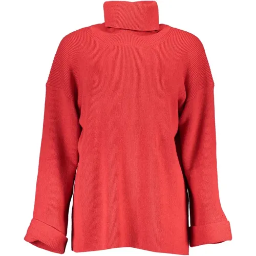 Roter Wollpullover mit langen Ärmeln und hohem Kragen , Damen, Größe: S - Gant - Modalova