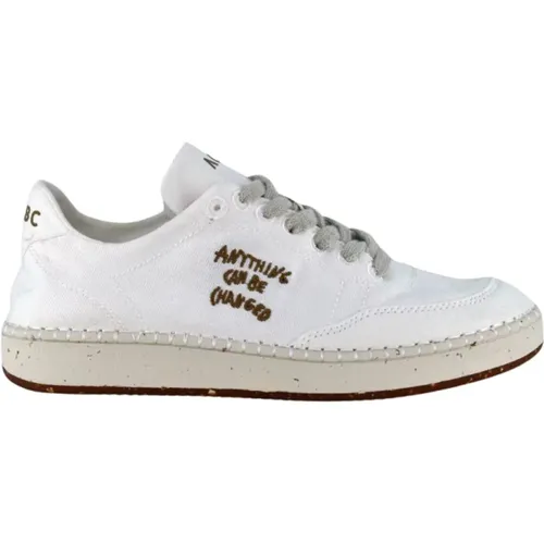 Weiße Leinwand Sneakers Weiche Baumwolle , Damen, Größe: 36 EU - Acbc - Modalova