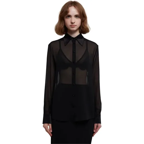 Sheer Silk Shirt Blouse , female, Sizes: M, 2XS - Dolce & Gabbana - Modalova