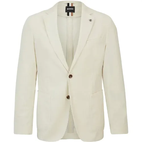 Slim Fit Boss Jacket with Micro Pattern and Brand Logo Pin , male, Sizes: M - Hugo Boss - Modalova