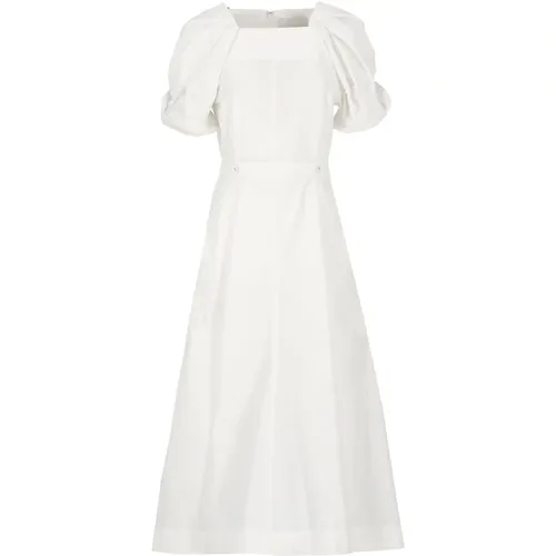 Weiße Baumwollkleid mit Gürtel und Seitenschlitzen , Damen, Größe: 3XS - 3.1 phillip lim - Modalova