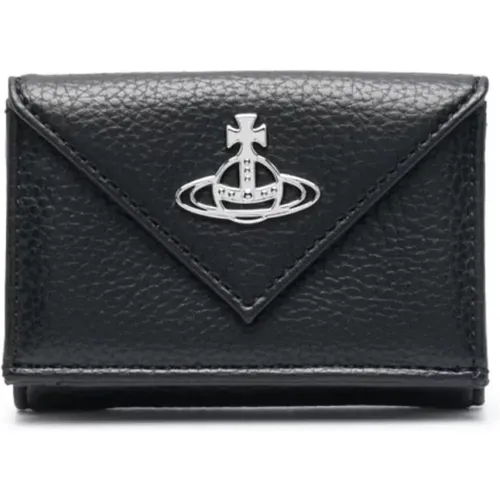 Tri-Fold Envelope Wallet with Signature Orb Logo , female, Sizes: ONE SIZE - Vivienne Westwood - Modalova