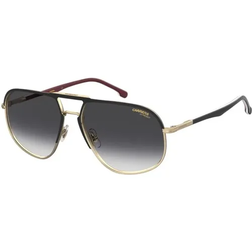 Matte Black Gold Sonnenbrille mit dunkelgrauen Gläsern,Matt Schwarz Gold Sonnenbrille - Carrera - Modalova