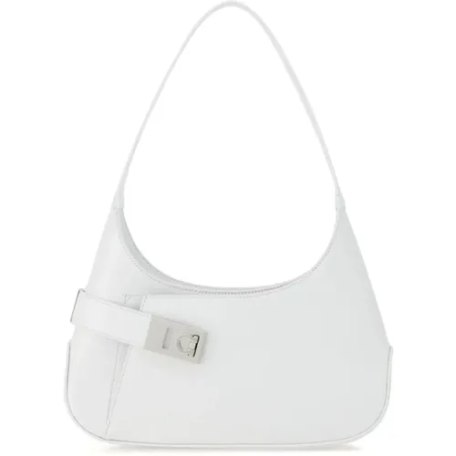 Smooth Leather Hobo Bag with Silver Hardware , female, Sizes: ONE SIZE - Salvatore Ferragamo - Modalova