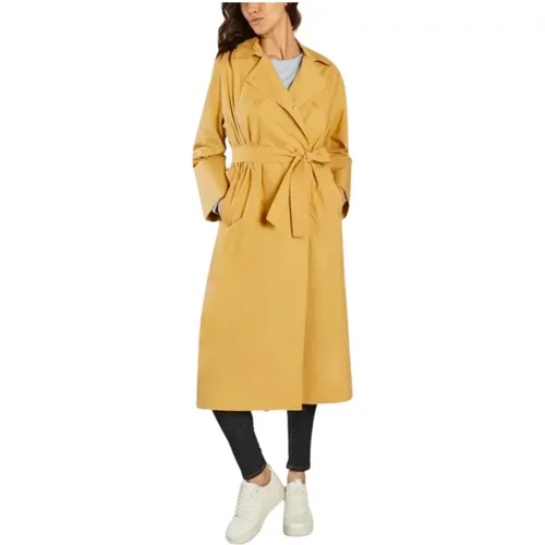 Natural Color Long Trench Coat , female, Sizes: L, S - Samsøe Samsøe - Modalova