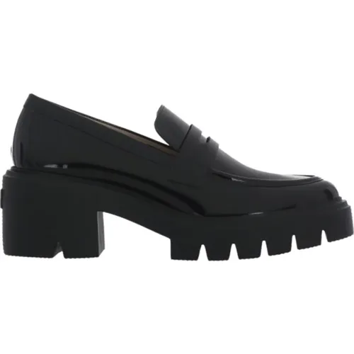 Schwarze polierte Lederslipper , Damen, Größe: 36 1/2 EU - Stuart Weitzman - Modalova