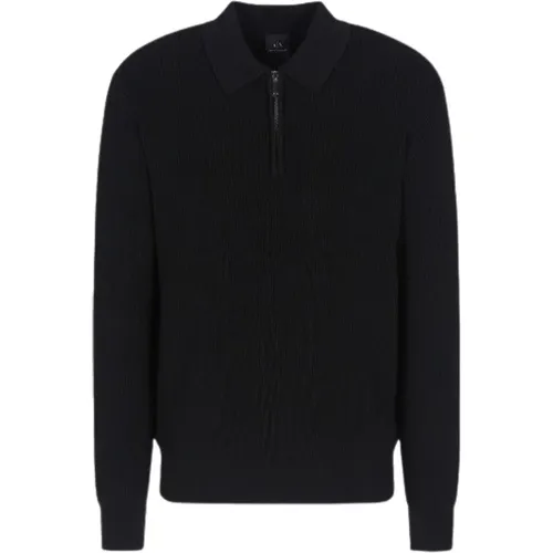 Schwarze Pullover für Männer , Herren, Größe: L - Armani Exchange - Modalova