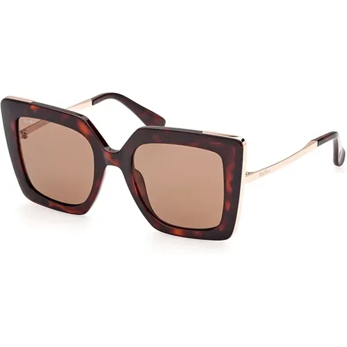 Designer Sunglasses Havana Red Bordeaux Lens , female, Sizes: 52 MM - Max Mara - Modalova