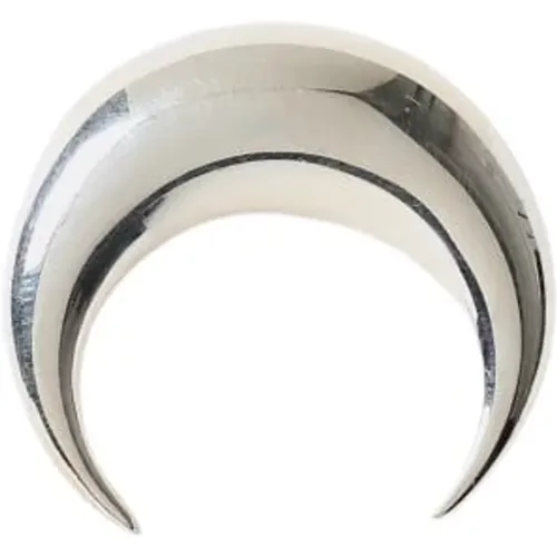 Silver Moon Earring in Regenerated Tin , female, Sizes: ONE SIZE - Marine Serre - Modalova