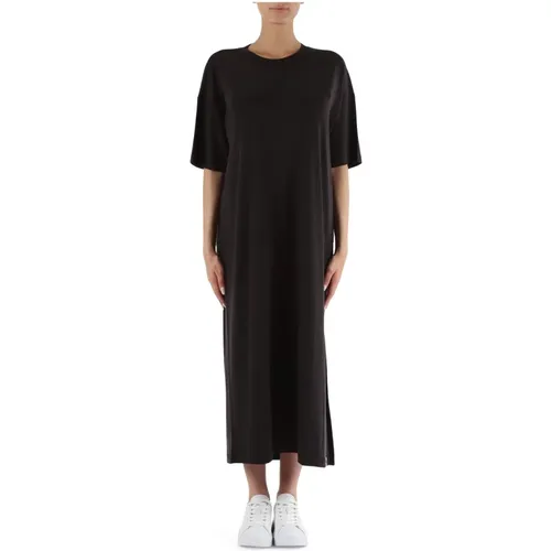 Oversized Long Dress in Modal Blend , female, Sizes: S, M - Calvin Klein Jeans - Modalova