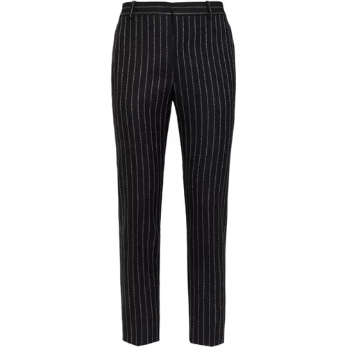 Lettered Pinstripe Trousers , male, Sizes: M - alexander mcqueen - Modalova