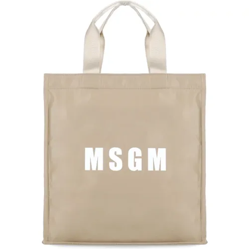 Shopping Bag with Logo Print , male, Sizes: ONE SIZE - Msgm - Modalova