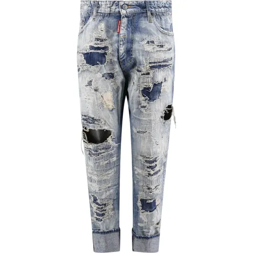 Ripped Cotton Jeans , male, Sizes: M - Dsquared2 - Modalova