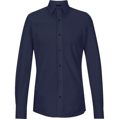 Slim Fit Jersey Hemd Blau Hank - Hugo Boss - Modalova