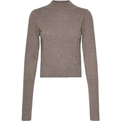 Braun Grau Mel Cashmere Pullover , Damen, Größe: S - Rosemunde - Modalova