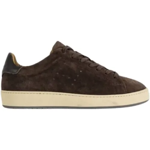 Braune Ledersneaker mit Schwarzen Details - Hogan - Modalova