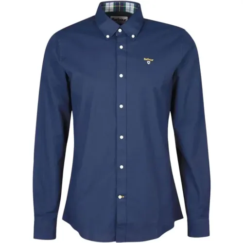 Blaues Tartan Button-Down Hemd , Herren, Größe: 2XL - Barbour - Modalova