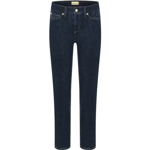 Dark Cropped Denim Pants , female, Sizes: 2XL, L - CAMBIO - Modalova